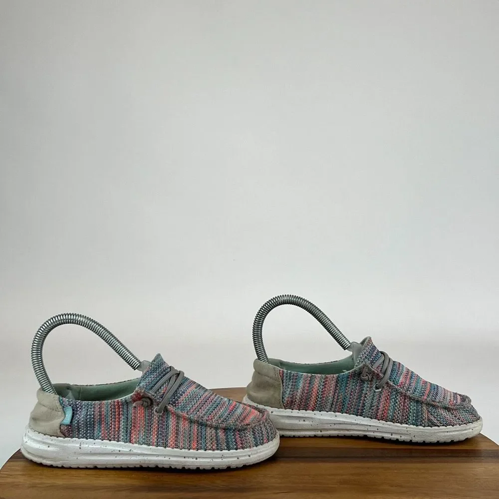 Kids Hey Dude Wendy Stretch Multicolor Casual Comfort Slip‎ On Loafers Size 1 Y